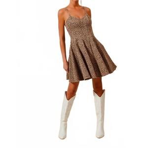 NEW SO ME tell me you love me twill mini dress in leopard